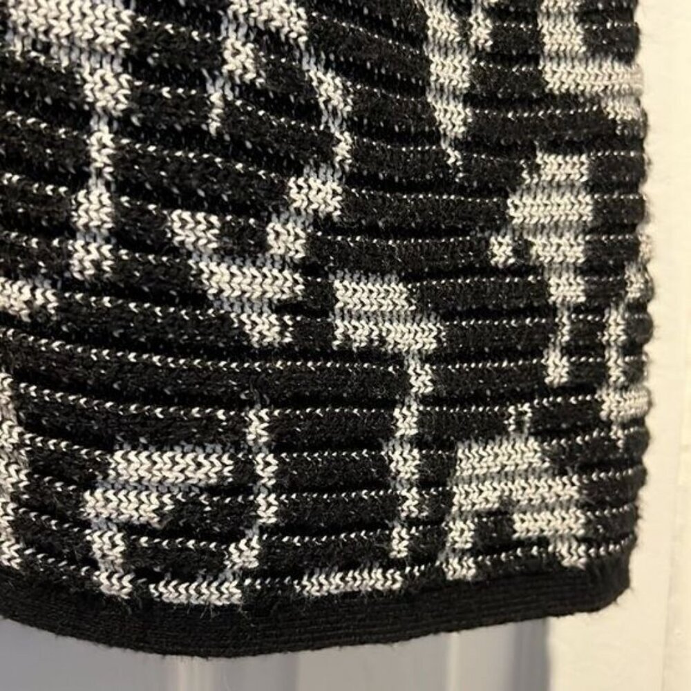 Olsen Europe Black White Patterned Cardigan Size M  10  - Picture 7 of 14